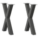 Picioare de masă în formă de X, 2 buc., antracit, 50x(72-73) cm, oțel - WALTI WALTI