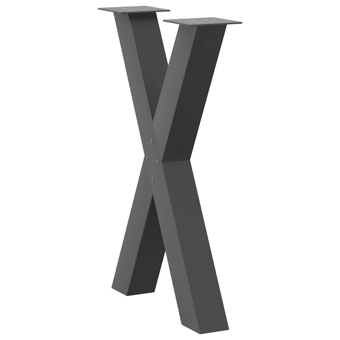 Picioare de masă în formă de X, 2 buc., antracit, 50x(72-73) cm, oțel - WALTI WALTI