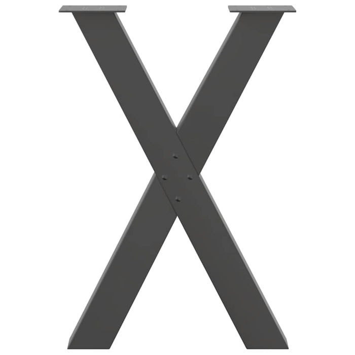 Picioare de masă în formă de X, 2 buc., antracit, 50x(72-73) cm, oțel - WALTI WALTI