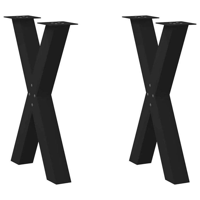 Picioare de masă în formă de X, 2 buc., negru, 60x(72-73) cm, oțel WALTI