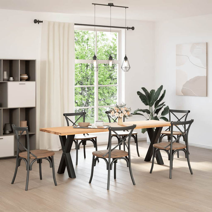 Picioare de masă în formă de X, 2 buc., negru, 60x(72-73) cm, oțel WALTI