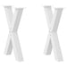 Picioare de masă în formă de X, 2 buc., alb, 60x(72-73) cm, oțel - WALTI WALTI