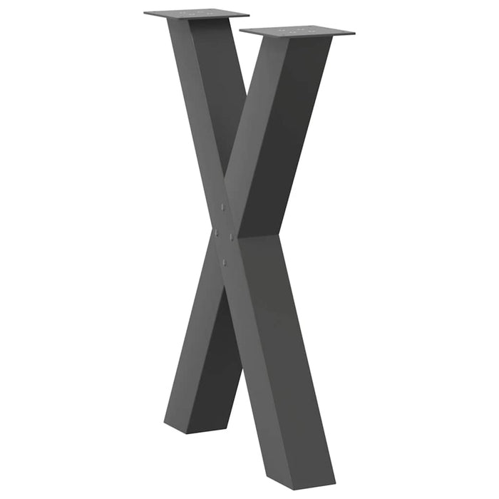 Picioare de masă în formă de X, 2 buc., antracit, 60x(72-73) cm, oțel WALTI