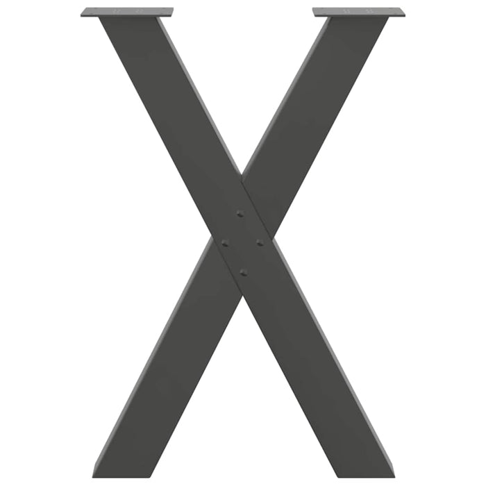 Picioare de masă în formă de X, 2 buc., antracit, 60x(72-73) cm, oțel WALTI
