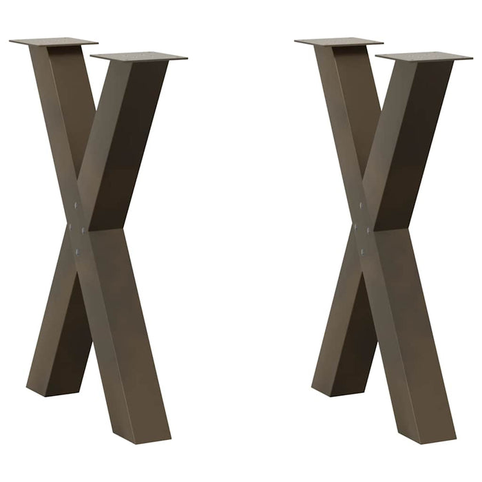 Picioare de masă în formă de X, 2 buc., oțel natural, 60 x (72-73) cm WALTI