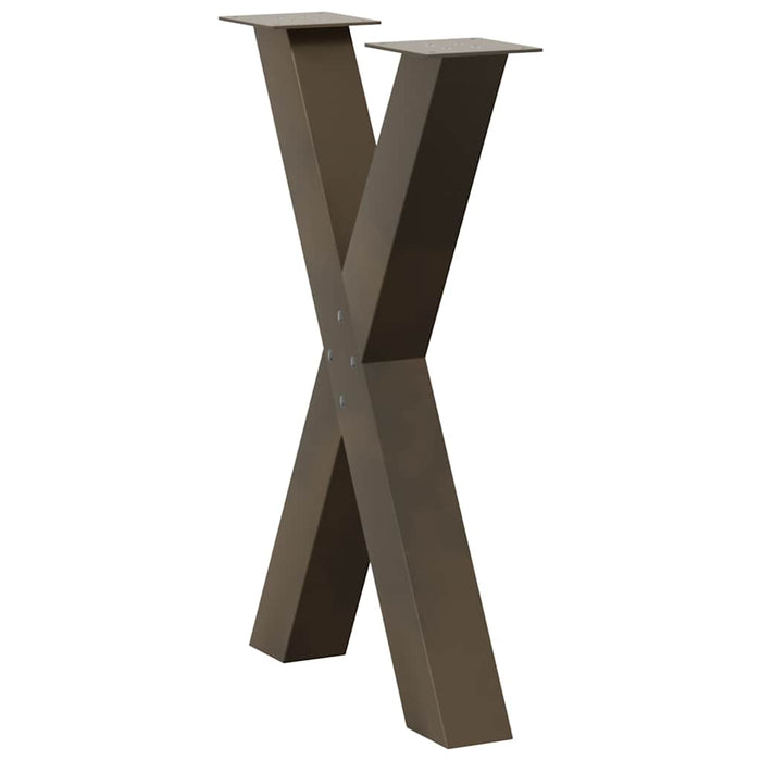 Picioare de masă în formă de X, 2 buc., oțel natural, 60 x (72-73) cm WALTI