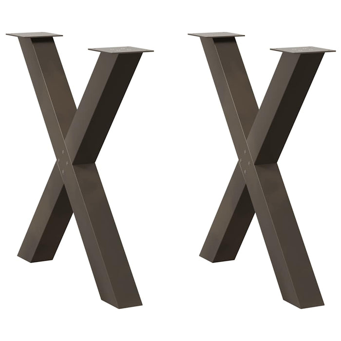 Picioare de masă în formă de X, 2 buc., oțel natural, 70x(72-73) cm WALTI