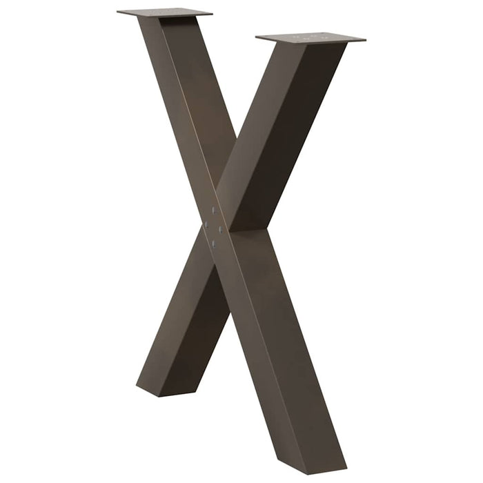 Picioare de masă în formă de X, 2 buc., oțel natural, 70x(72-73) cm WALTI