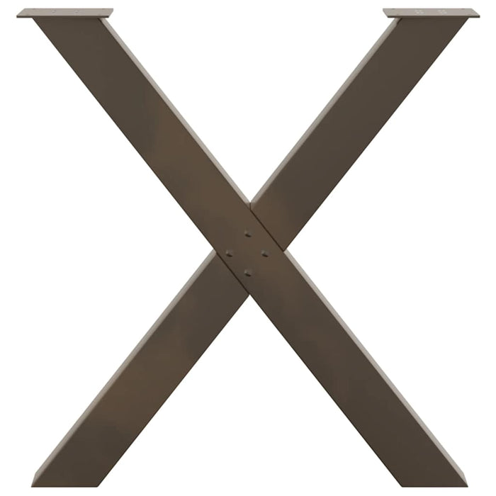 Picioare de masă în formă de X, 2 buc., oțel natural, 70x(72-73) cm WALTI