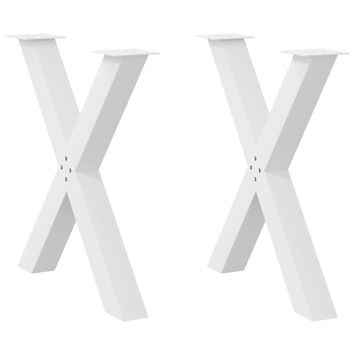 Picioare de masă în formă de X, 2 buc., alb, 80x(72-73) cm, oțel - WALTI WALTI
