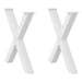 Picioare de masă în formă de X, 2 buc., alb, 80x(72-73) cm, oțel - WALTI WALTI