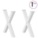 Picioare de masă în formă de X, 2 buc., alb, 80x(72-73) cm, oțel - WALTI WALTI