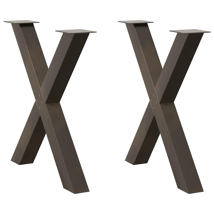Picioare de masă în formă de X, 2 buc., oțel natural, 80x(72-73) cm WALTI