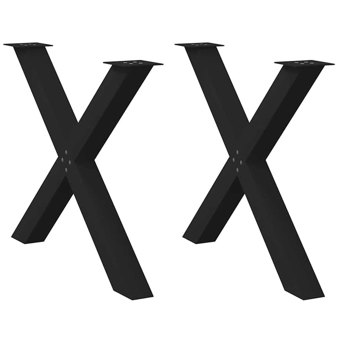 Picioare de masă în formă de X, 2 buc., negru, 90x(72-73) cm, oțel WALTI