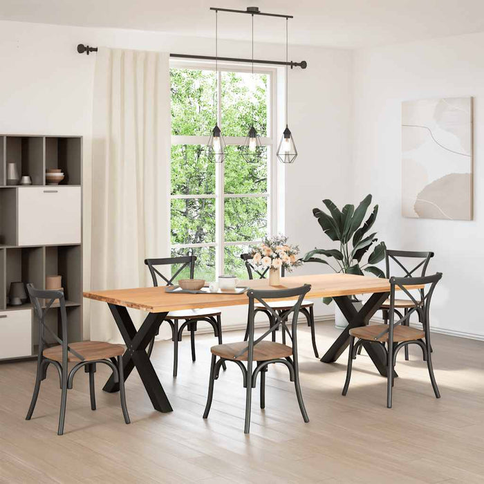 Picioare de masă în formă de X, 2 buc., negru, 90x(72-73) cm, oțel WALTI