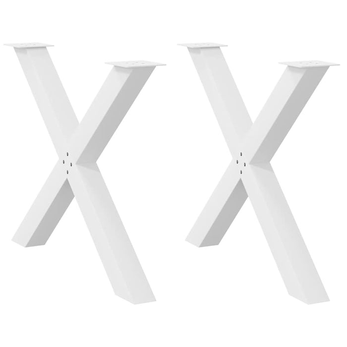 Picioare de masă în formă de X, 2 buc., alb, 90x(72-73) cm, oțel - WALTI WALTI