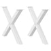Picioare de masă în formă de X, 2 buc., alb, 90x(72-73) cm, oțel - WALTI WALTI