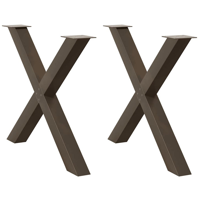 Picioare de masă în formă de X, 2 buc., oțel natural, 90x(72-73) cm WALTI