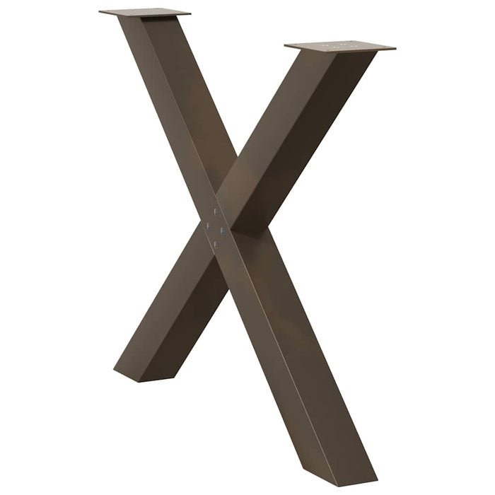 Picioare de masă în formă de X, 2 buc., oțel natural, 90x(72-73) cm WALTI
