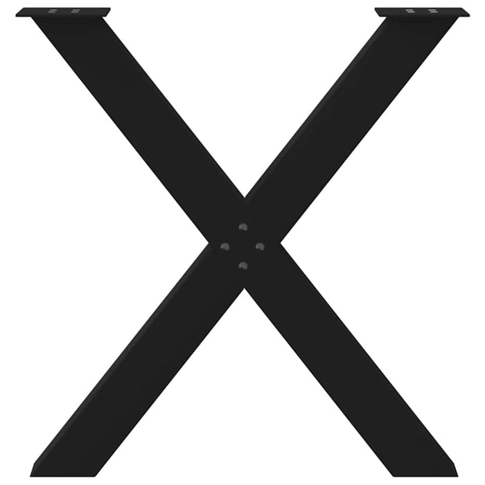 Picioare de masă în formă de X, 3 buc., negru, 70x(72-73) cm, oțel WALTI