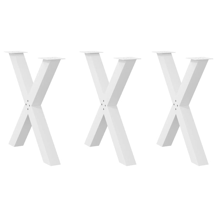 Picioare de masă în formă de X, 3 buc., alb, 70x(72-73) cm, oțel - WALTI WALTI