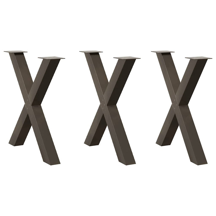 Picioare de masă în formă de X, 3 buc., oțel natural, 70x(72-73) cm WALTI