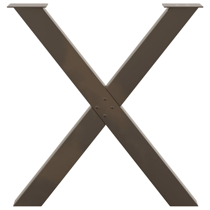 Picioare de masă în formă de X, 3 buc., oțel natural, 80x(72-73) cm WALTI