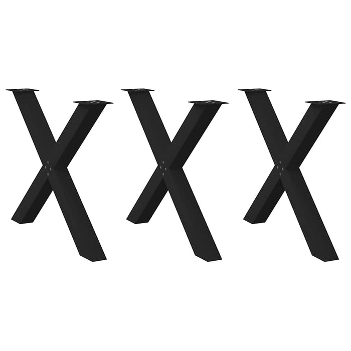 Picioare de masă în formă de X, 3 buc., negru, 90x(72-73) cm, oțel - WALTI WALTI