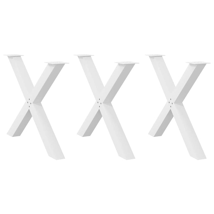 Picioare de masă în formă de X, 3 buc., alb, 90x(72-73) cm, oțel WALTI