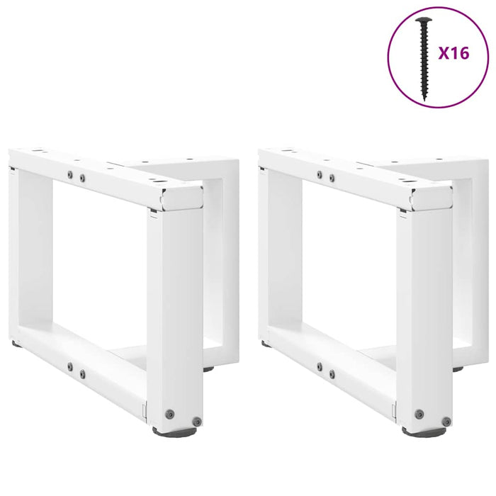 Picioare pentru măsuță de cafea în formă de T, 2 buc., alb, 40x25x(30-31) cm, oțel WALTI