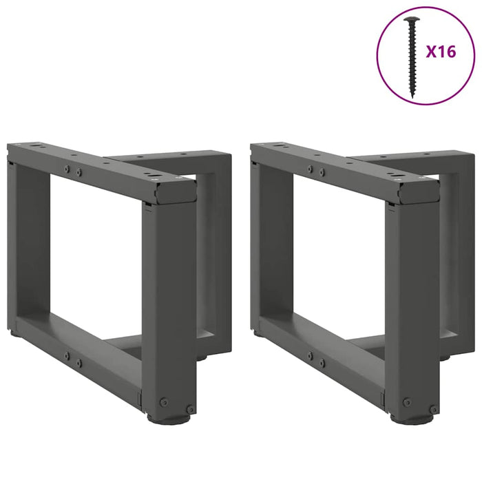 Picioare pentru măsuță de cafea în formă de T, 2 buc., antracit, 40x25x(30-31) cm, oțel WALTI