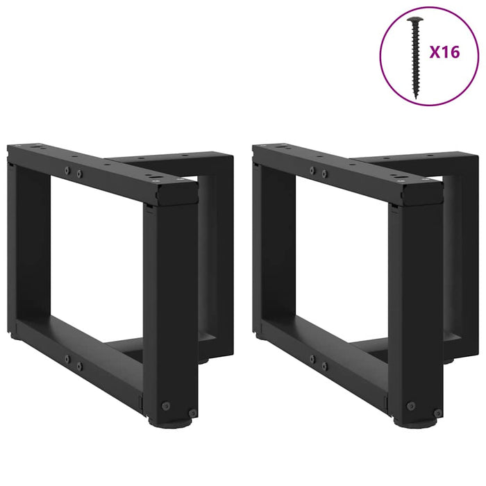Picioare pentru măsuță de cafea în formă de T, 2 buc., negru, 50x25x(30-31) cm, oțel WALTI