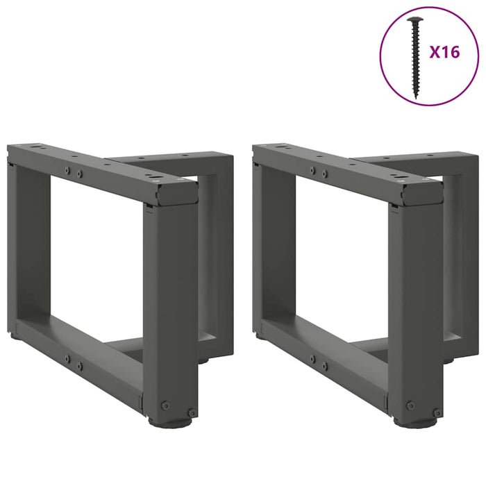 Picioare pentru măsuță de cafea în formă de T, 2 buc., antracit, 50x25x(30-31) cm, oțel WALTI