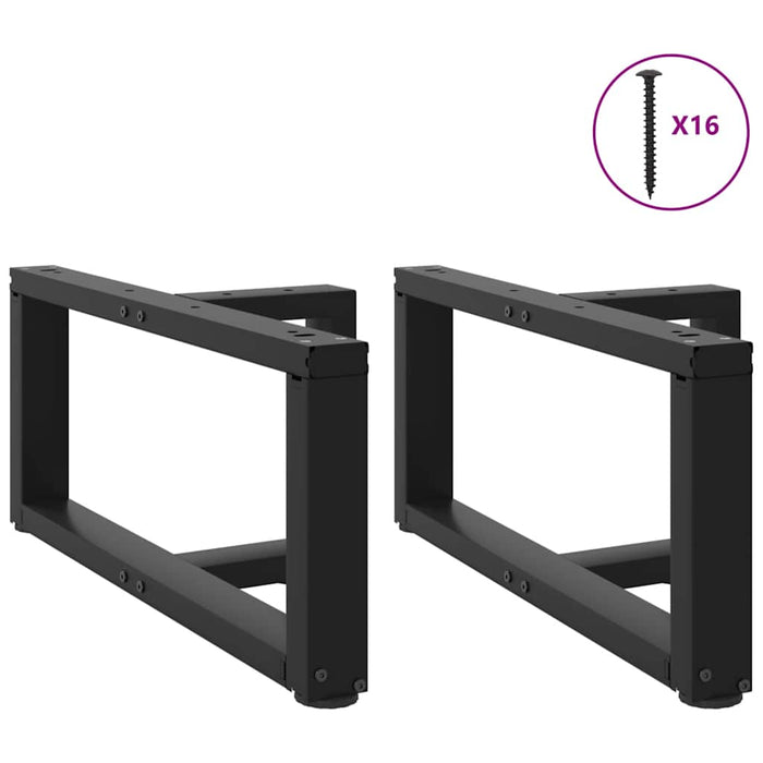 Picioare pentru măsuță de cafea în formă de T, 2 buc., negru, 60x25x(30-31) cm, oțel WALTI