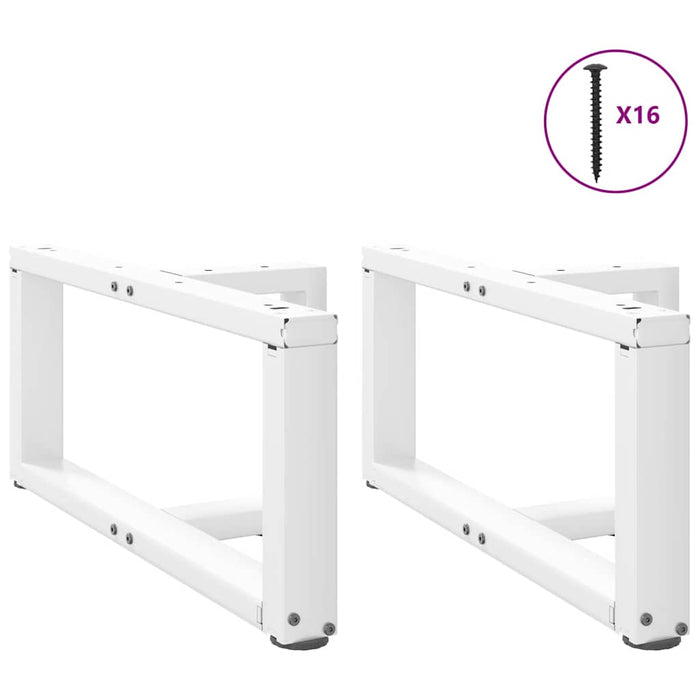 Picioare pentru măsuță de cafea în formă de T, 2 buc., alb, 60x25x(30-31) cm, oțel WALTI