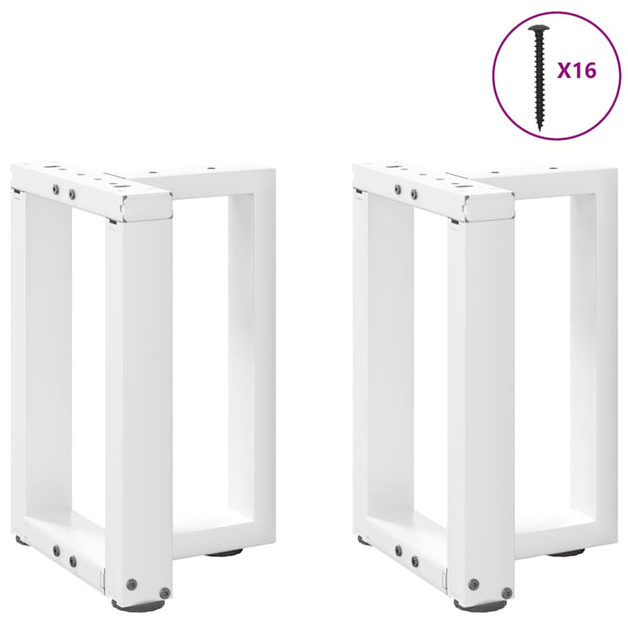 Picioare pentru măsuță de cafea în formă de T, 2 buc., alb, 28x25x(42-43) cm, oțel WALTI