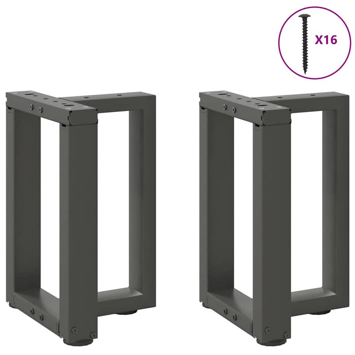 Picioare pentru măsuță de cafea în formă de T, 2 buc., antracit, 38x25x(42-43) cm, oțel WALTI