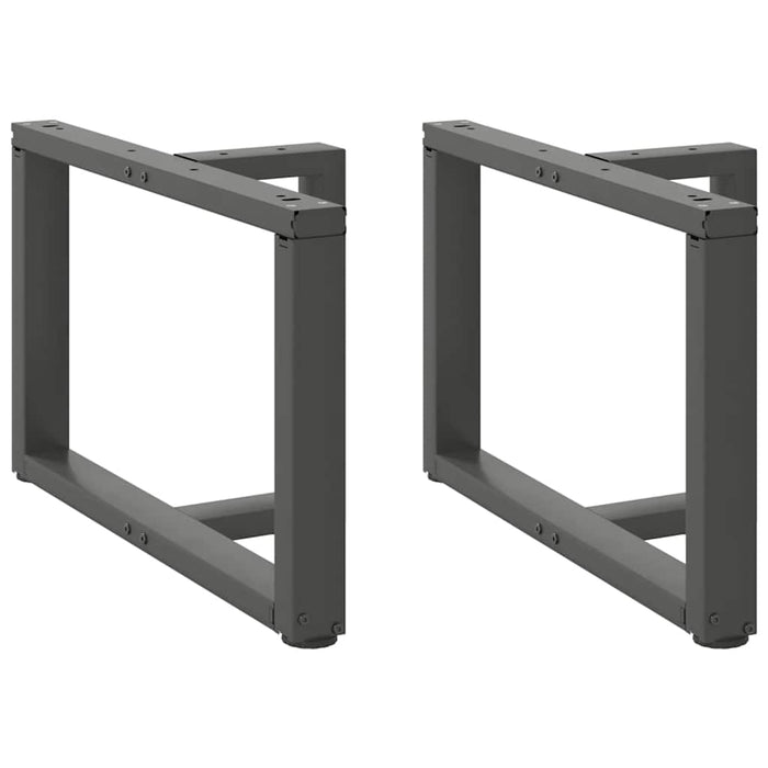Picioare pentru măsuță de cafea în formă de T, 2 buc., antracit, 60x25x(42-43) cm, oțel WALTI