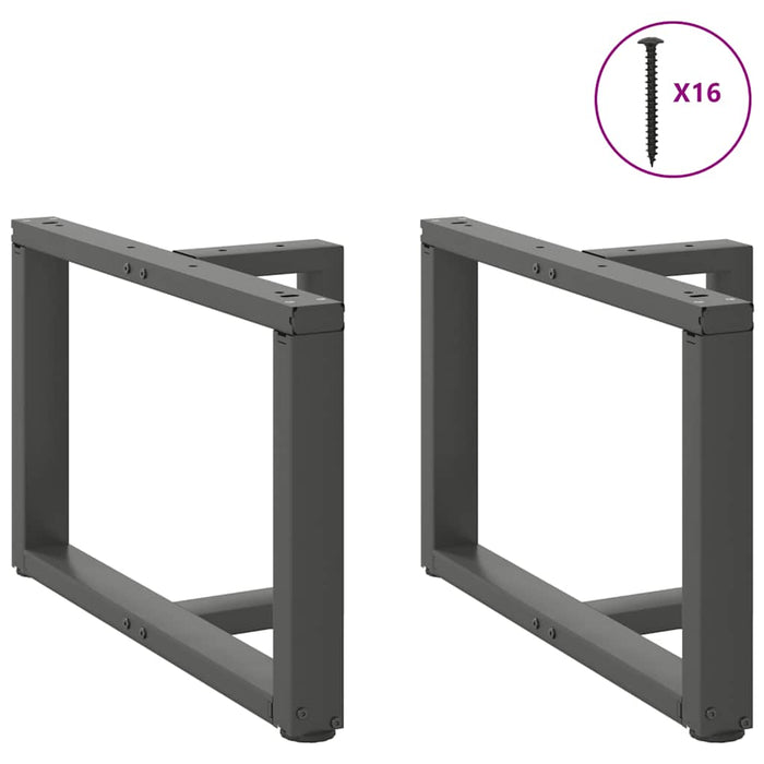 Picioare pentru măsuță de cafea în formă de T, 2 buc., antracit, 60x25x(42-43) cm, oțel WALTI