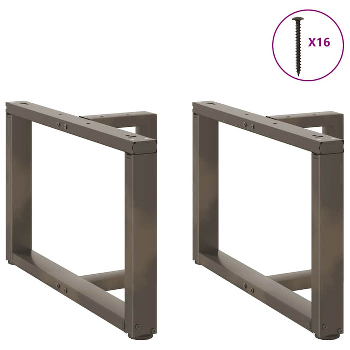 Picioare pentru măsuță de cafea în formă de T, 2 buc., negru, 60x25x(42-43) cm, oțel WALTI