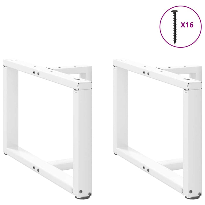 Picioare pentru măsuță de cafea în formă de T, 2 buc., alb, 70x25x(42-43) cm, oțel WALTI