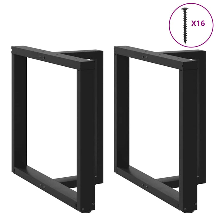 Picioare de masă în formă de T, 2 buc., negru, 80x35x(72-73) cm, oțel WALTI