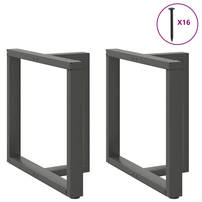Picioare de masă în formă de T, 2 buc., antracit, 80x35x(72-73) cm, oțel WALTI
