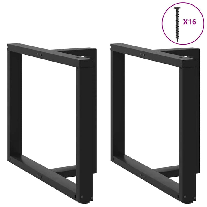 Picioare de masă în formă de T, 2 buc., negru, 90x35x(72-73) cm, oțel WALTI