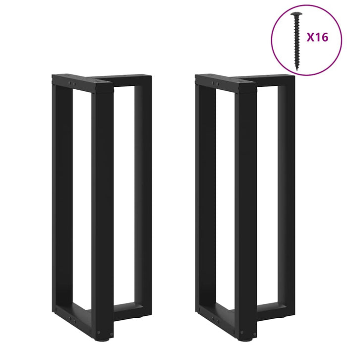 Picioare de masă de bar în formă de T, 2 buc., negru, 50x35x(100-101) cm, oțel - WALTI WALTI