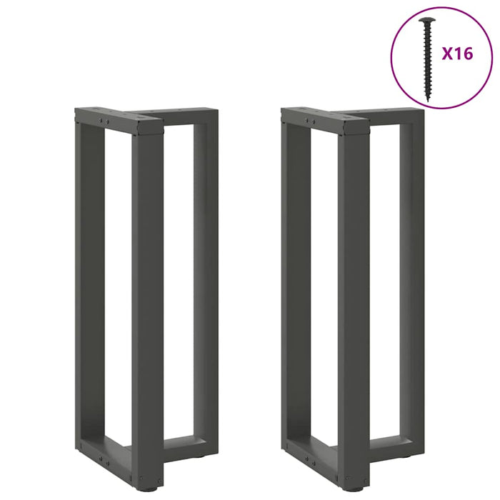 Picioare de masă de bar în formă de T, 2 buc., antracit, 50x35x(100-101) cm, oțel WALTI