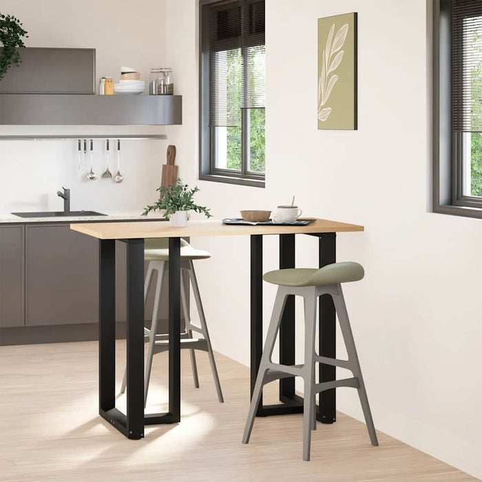 Picioare de masă de bar în formă de T, 2 buc., negru, 60x35x(100-101) cm, oțel WALTI