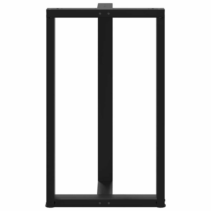 Picioare de masă de bar în formă de T, 2 buc., negru, 60x35x(100-101) cm, oțel WALTI