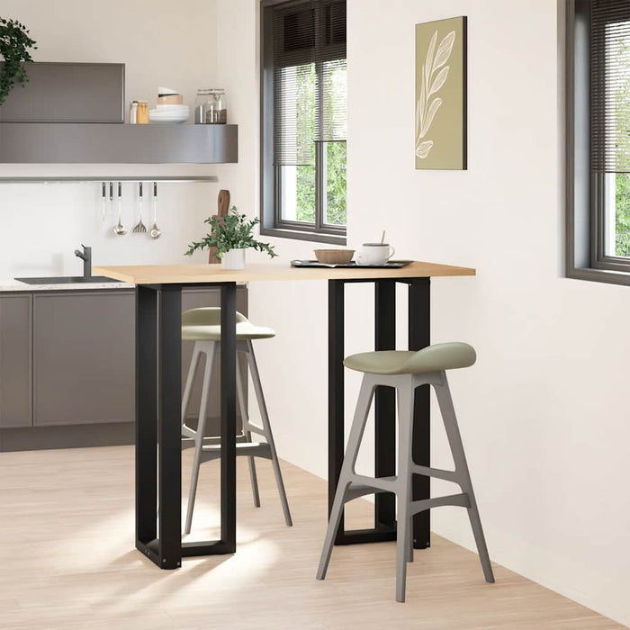 Picioare de masă de bar în formă de T, 2 buc., negru, 50x35x(110-111) cm, oțel WALTI