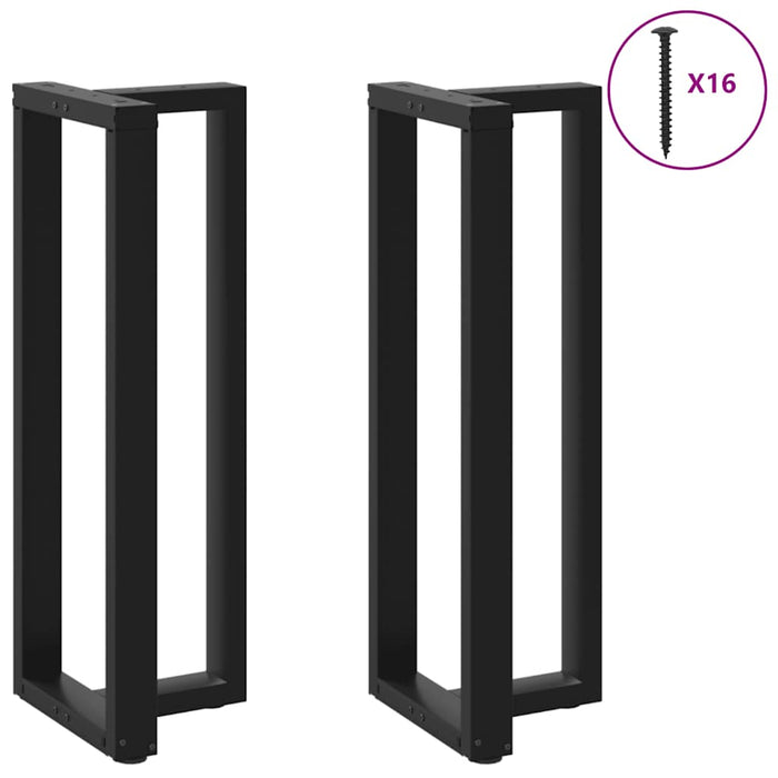 Picioare de masă de bar în formă de T, 2 buc., negru, 50x35x(110-111) cm, oțel WALTI